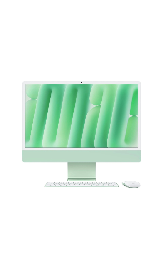 Apple iMac (2024) AIO Desktop Computer, 24" 4.5K Retina Standard Display, Apple M4 Chip with 8-Core CPU, 8-Core GPU, 16-Core Neural Engine, 16GB RAM, 256GB SSD, English Keyboard, Green | MWUE3HN/A