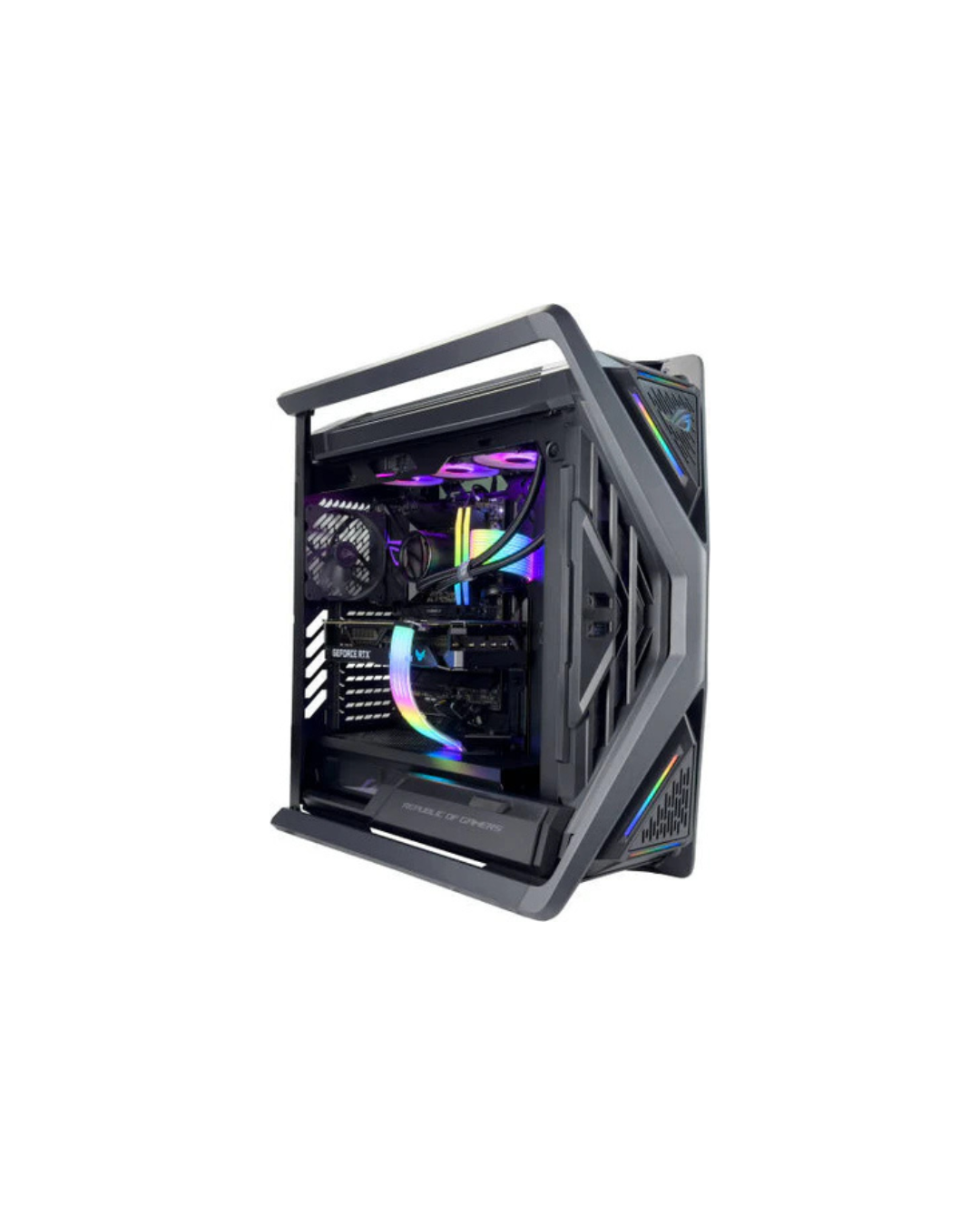 ASUS ELITE Gaming PC - AMD Ryzen 9 9950X3D 16 Cores 32 Threads, NVIDIA RTX 5090 32GB, 64GB DDR5 RAM 6000MHz, 1TB SSD Gen 5, 1000W 80 Plus PSU, 360mm Liquid Cooler, Wi-Fi + BT, Powered by ASUS