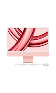 Apple 24" iMac AIO Desktop Computer with M3 Chip, 4.5K Retina Display, 8-Core CPU & 8-Core GPU, 8GB RAM, 256 GB SSD, Magic English KB with Touch ID & Magic Mouse, macOS, Pink |MQRD3