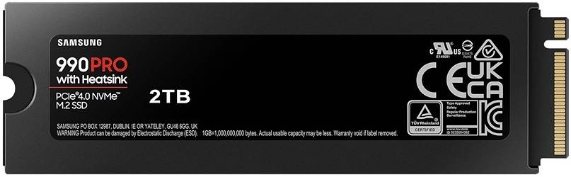 Samsung 990 PRO SSD 2TB with Heatsink – PCIe 4.0 NVMe M.2, Up to 7,450MB/s Read Speed, V-NAND Technology, Integrated Heatsink, Power Efficient, 5-Year Warranty – PS5 & PC Compatible High-Performance Internal SSD