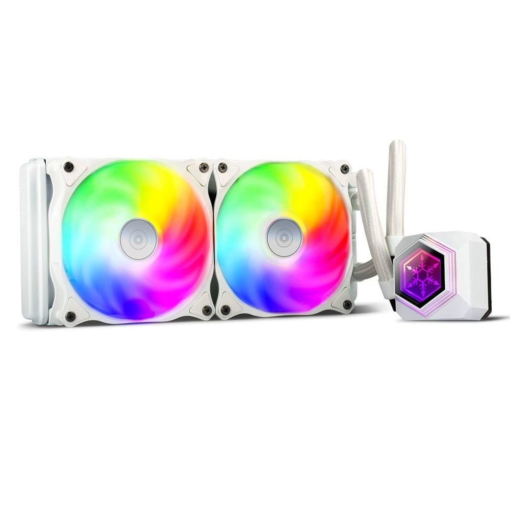 MSI MAG CORELIQUID E240 WHITE – 240mm ARGB Liquid CPU Cooler, Dual 120mm Fans, Integrated Pump Design, Ultra-Quiet Operation, Mystic Light Sync, LGA 1700/AM5 Compatible, Premium All-White Finish