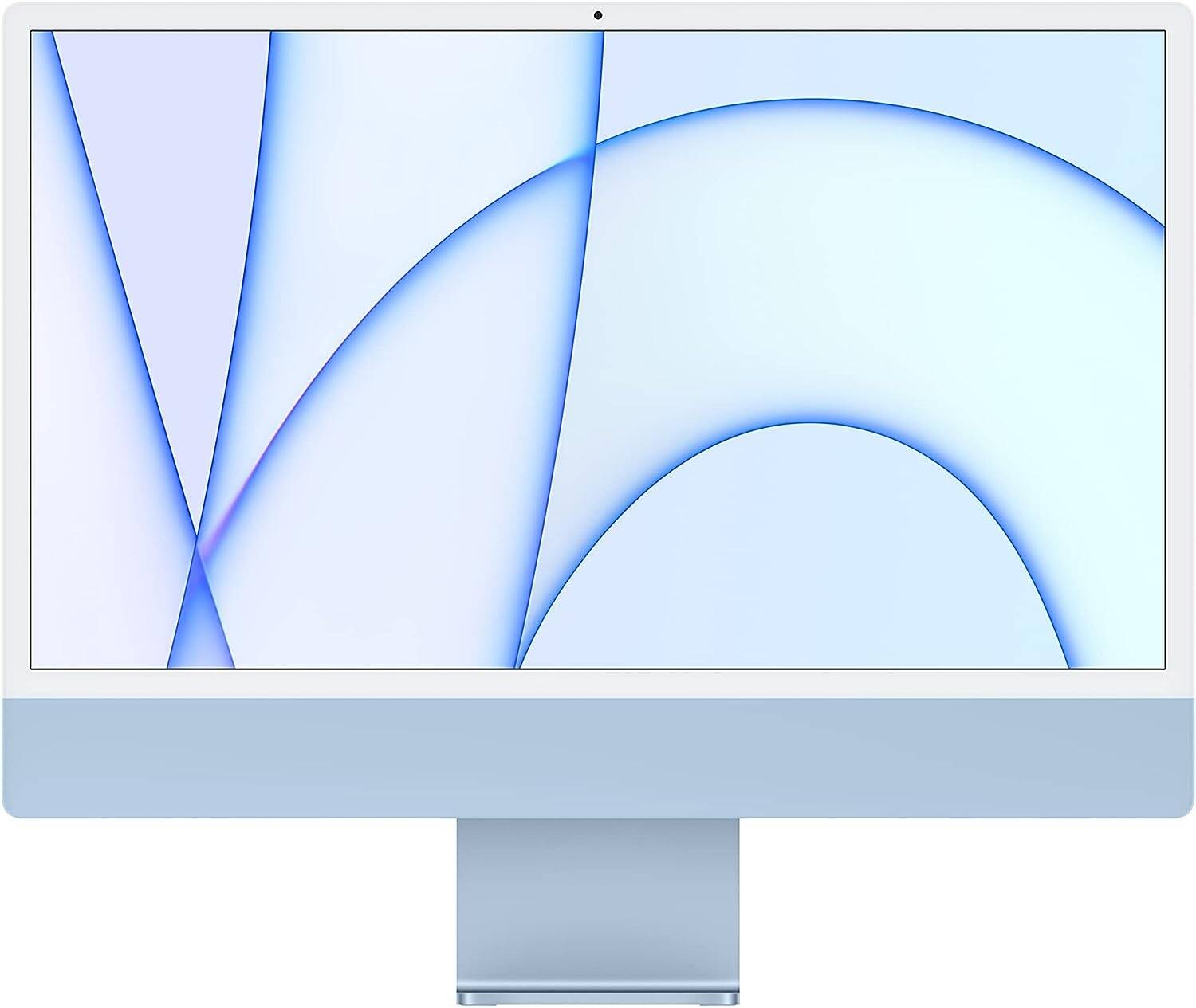 Apple iMac (2021) Desktop Computer, 24'' Retina 4.5K Display, Apple M1 Chip 8C CPU, 8C GPU, 16C Neural Engine, 8GB RAM, 256GB SSD, Gigabit Ethernet, Magic Keyboard English & Mouse, Blue | MGPK3B/A