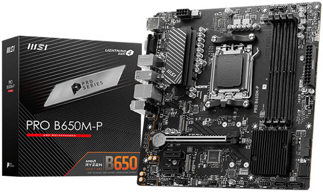 MSI PRO B650M-A WIFI Motherboard – Micro-ATX, AMD B650 Chipset, Supports Ryzen 9000/7000 Series, DDR5, PCIe 4.0, Wi-Fi 6E, 2.5G LAN, USB 3.2, Extended Heatsink Design, Core Boost, PRO Series Reliability – Ideal for Business & Gaming PCs
