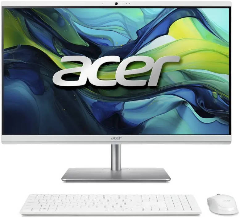 Acer C27D-Q.BMGEM.003 All in One Desktop Computer, 27" FHD Display, Intel Core Ultra 7-155U, 16GB RAM, 512GB SSD, Intel Graphics, Wireless ENG-ARB K/B & Mouse, Windows 11 Home, White | DQ.BMGEM.003