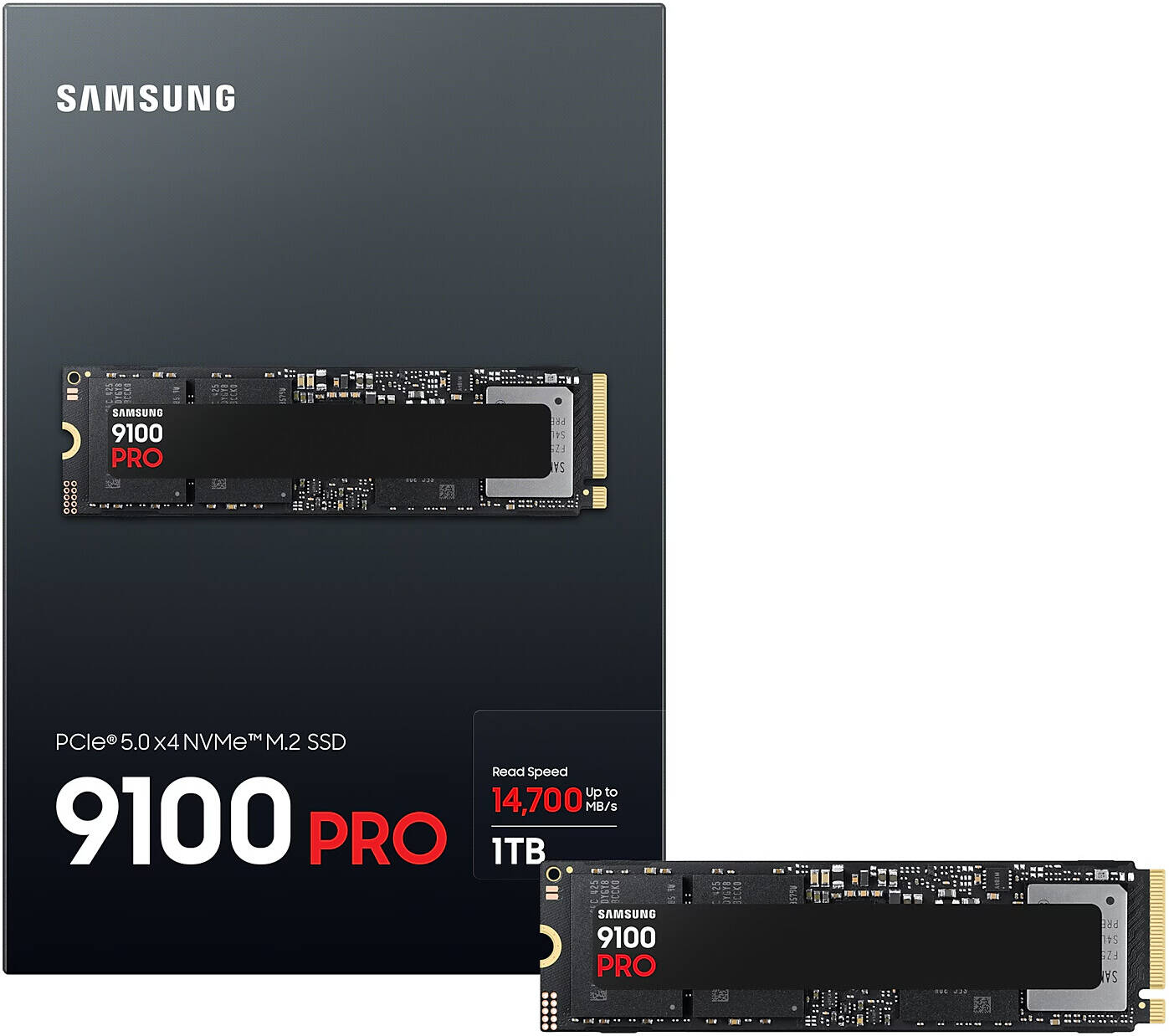 Samsung 9100 Pro 1TB M.2 2280 PCIe 5.0 x4 NVMe Solid State Drive – Up to 14,000MB/s Read Speed, V-NAND Technology, Advanced Thermal Control, Energy Efficient, 5-Year Warranty – Next-Gen Internal SSD for Gaming & Professionals