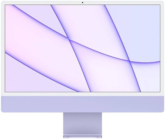 Apple iMac (2021) Desktop Computer, 24'' Retina 4.5K Display, Apple M1 Chip 8C CPU, 8C GPU, 16C Neural Engine, 8GB RAM, 512GB SSD, Gigabit Ethernet, Magic Keyboard English & Mouse, Purple | Z130002B9
