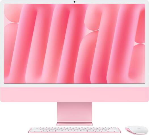 Apple iMac (2024) AIO Desktop Computer, 24" 4.5K Retina Standard Display, Apple M4 Chip with 10-Core CPU, 10-Core GPU, 16-Core Neural Engine, 16GB RAM, 256GB SSD, English K/B, Pink | MWV43 B/A
