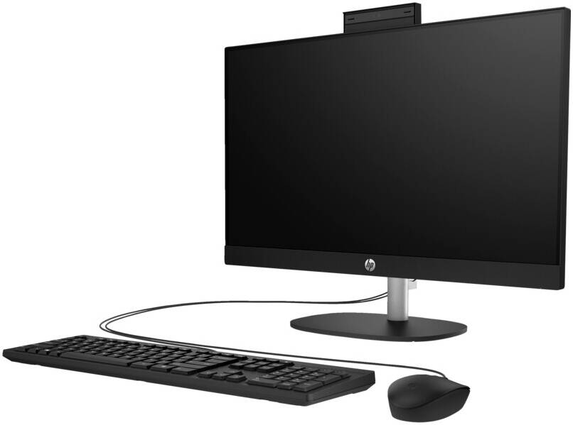 HP 24-cr1007nh All-in-One Desktop, 23.8" FHD Touch IPS Display, Intel Core Ultra 5 125U, 16GB RAM, 512GB SSD, Intel Graphics, HP 125 USB Black Wired K/B & Mouse, FreeDos, Black | A0CL9EA#BH5