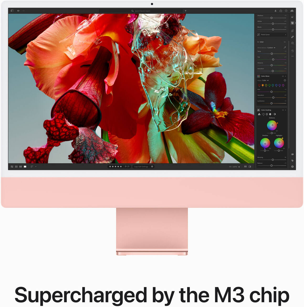 Apple 24" iMac AIO Desktop Computer with M3 Chip, 4.5K Retina Display, 8-Core CPU & 8-Core GPU, 8GB RAM, 256 GB SSD, Magic English KB with Touch ID & Magic Mouse, macOS, Pink |MQRD3