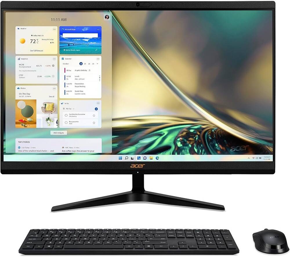 Acer Aspire C24-1800 AIO Desktop Computer, 23.8" FHD LCD Display, Intel Core i5-12450H, 8GB RAM, 512GB SSD, Intel UHD Graphics, ENG-ARAB K/B & Mouse, Win11, Black | DQ.BM2EM.002