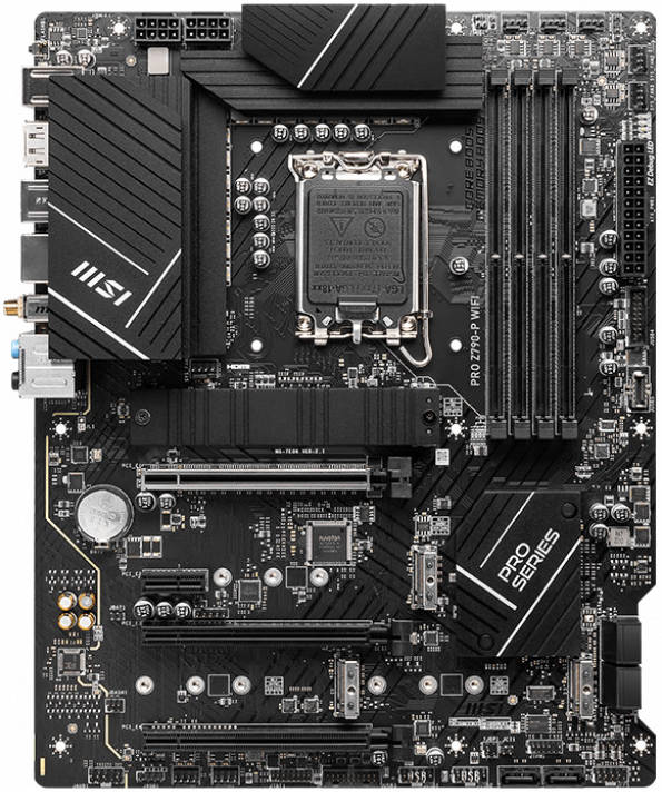 MSI PRO Z790-A MAX WIFI Motherboard – Intel Z790 Chipset, Supports 14th/13th Gen Intel Core Processors, DDR5, PCIe 5.0, Wi-Fi 6E, 2.5G LAN, USB 3.2 Gen 2, Lightning Gen 5 M.2, Extended Heatsink, EZ Debug LED, M.2 Shield Frozr