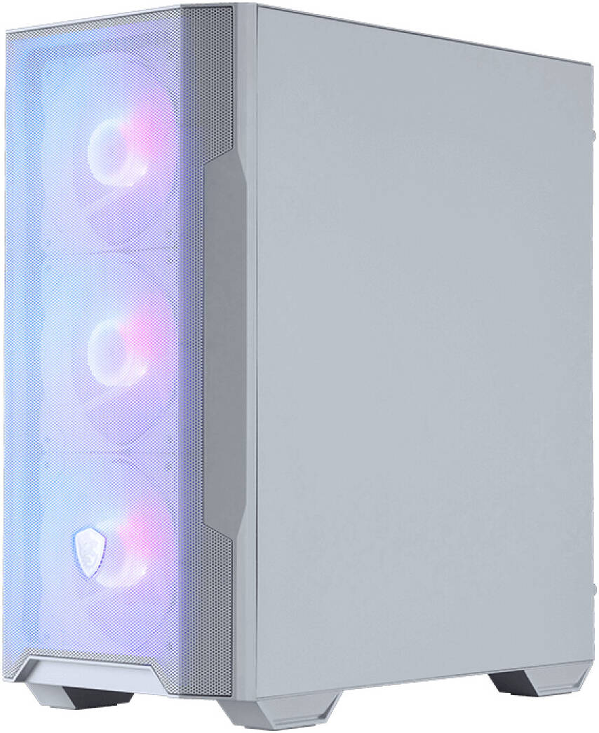 MSI MAG FORGE M100R WHITE Micro-ATX Gaming Case – 4x ARGB Fans, Tempered Glass Side Panel, Mesh Front, Mystic Light Sync, High Airflow Compact Design, USB 3.2 Gen1 Front I/O, Sleek White Finish