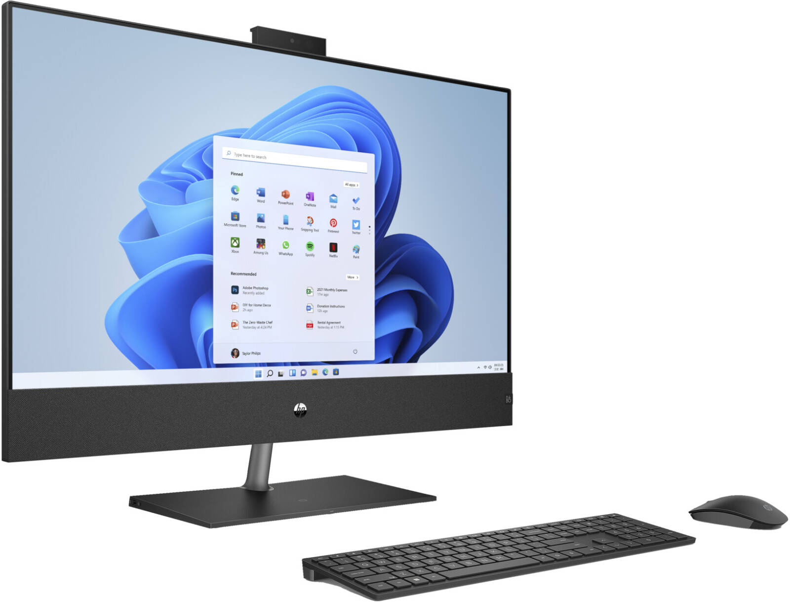 HP Pavilion 32-b1000 AIO Desktop PC, 31.5" QHD IPS Display, Intel Core i7-13700T 16-Core CPU, 16GB RAM, 1TB SSD, GeForce RTX 3050 4GB, HP 710 Black Wireless KB & Mouse, Windows 11, Black | 7D2P8AV-1