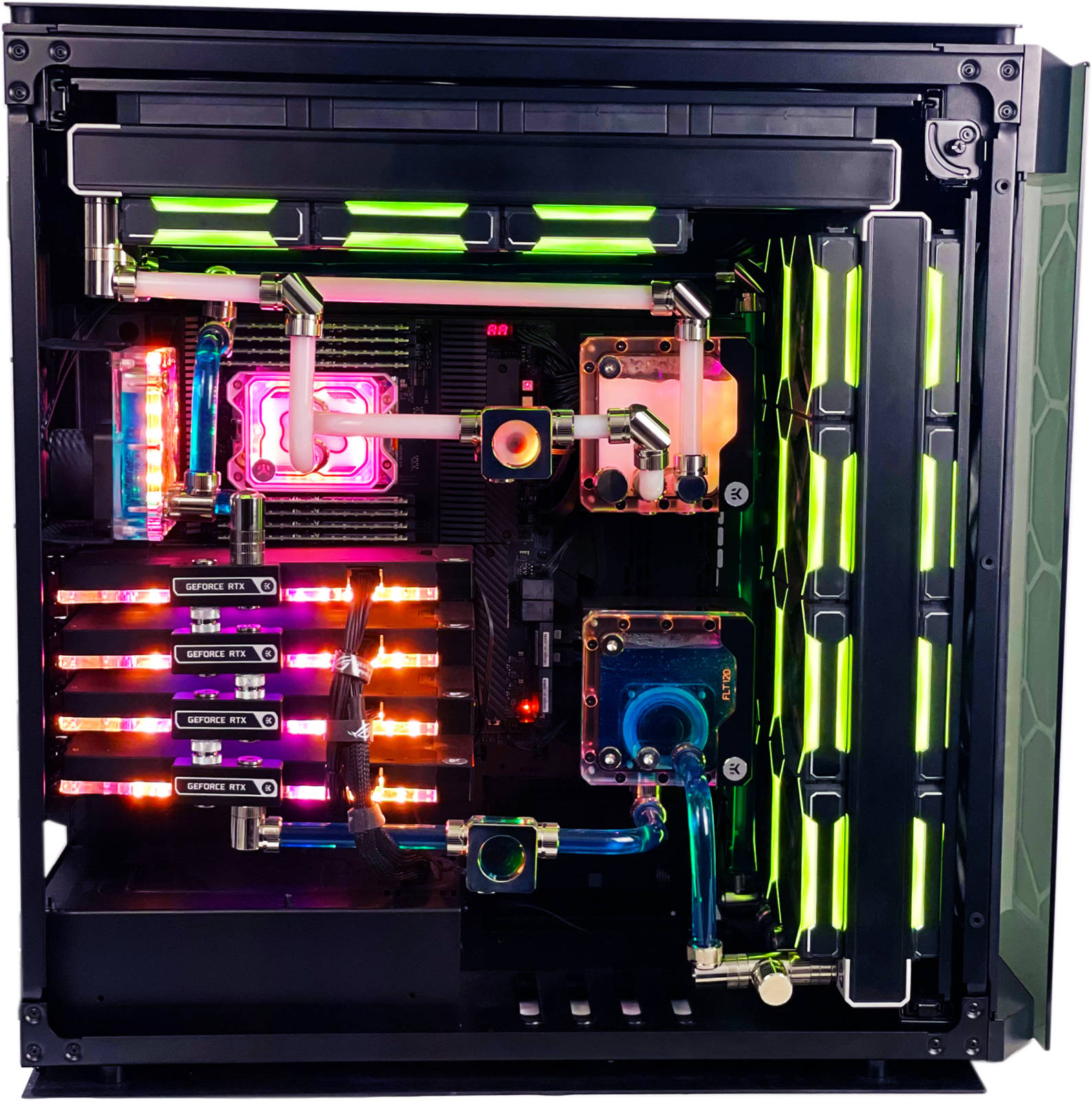 A.I Deep Learning Workstation - AMD Ryzen Threadripper Pro 5995WX 64 Core 128 Threads, 2x NVIDIA A100 80GB, 512GB DDR4 RAM 2933MHz, 8TB SSD Gen 4, 1500W 80 PLUS Platinum PSU, Water-cooling system