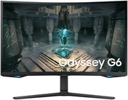 Samsung Odyssey G6 32" Curved QHD Gaming Monitor – 2560x1440, 240Hz Refresh Rate, 1ms Response Time, DisplayHDR 600, AMD FreeSync Premium Pro, 1000R Curvature, Tizen Smart Hub, Model LS32BG650EMXUE