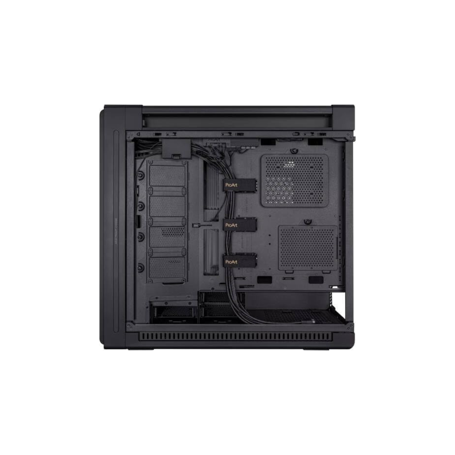 ASUS ProArt PA602 Wood TG Edition – Black, Tempered Glass, PWM Fan Control, Premium Creator PC Case