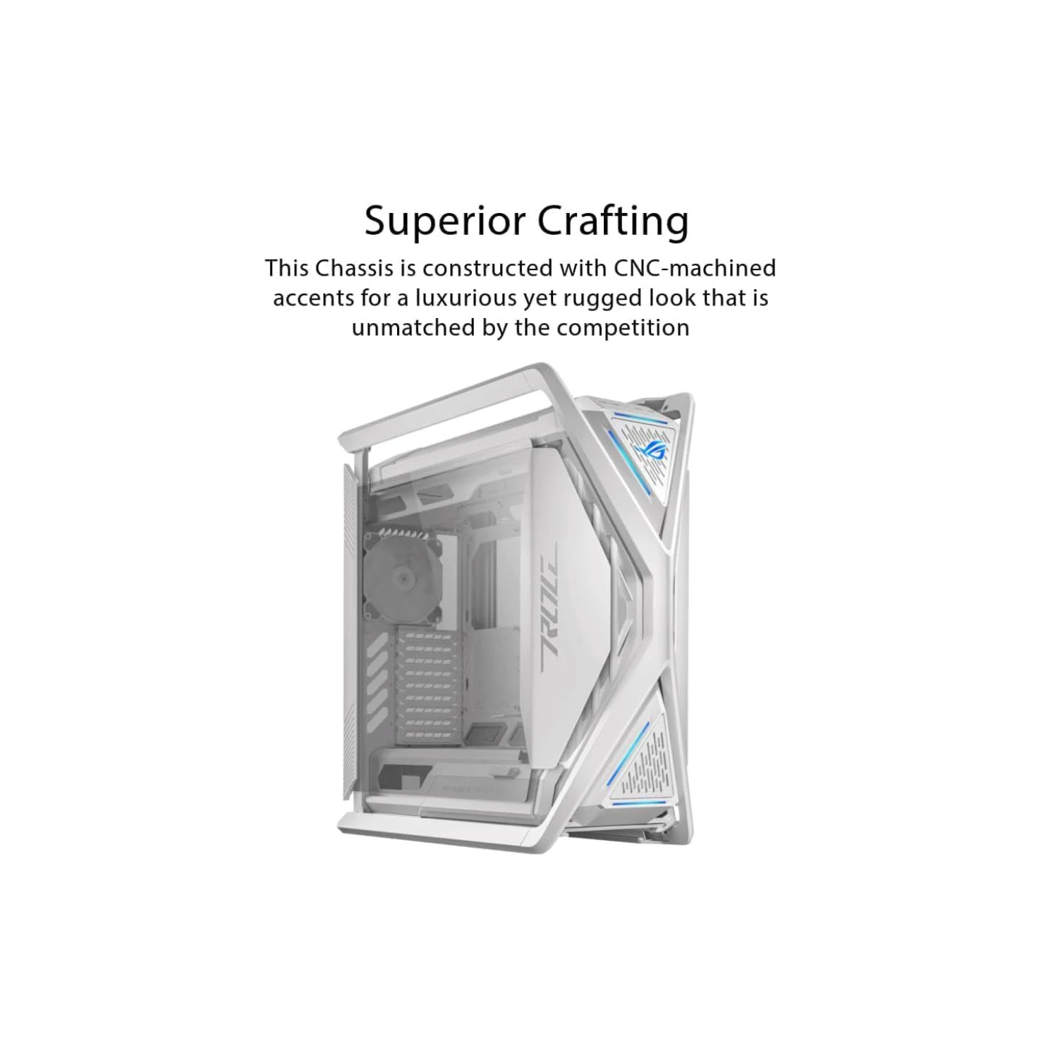 ASUS ROG Hyperion GR701 White – Premium Full-Tower PC Case, Tempered Glass, Advanced Cooling, PWM Fan Hub