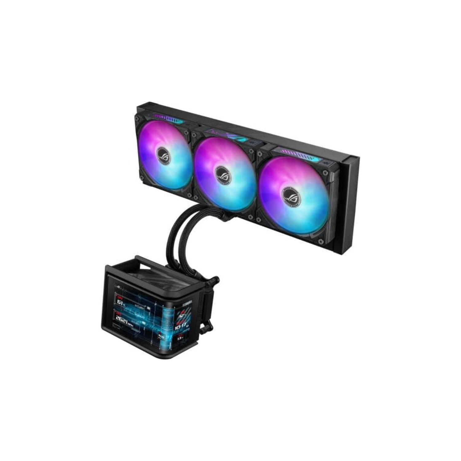 ASUS ROG RYUO IV SLC 360 ARGB AIO Cooler – 6.67" AMOLED Display, Addressable RGB, Aura Sync Compatible