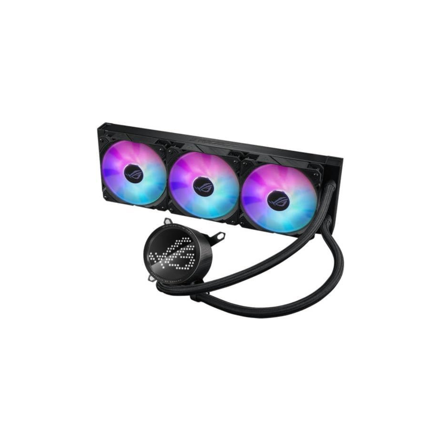 ASUS ROG RYUO III 360 ARGB Black AIO Cooler – Asetek Pump, EMMA Display, Addressable RGB, Aura Sync Compatible