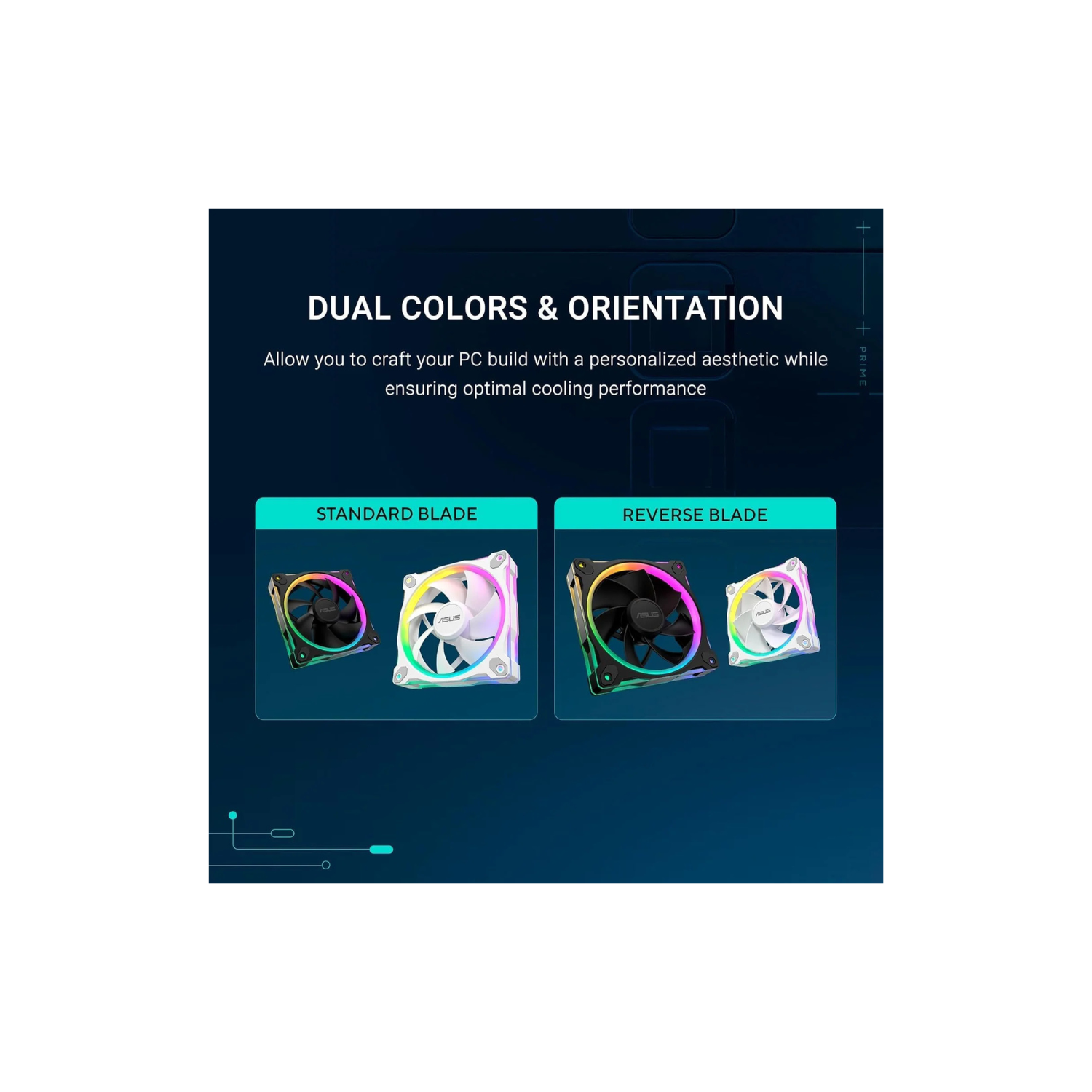 ASUS Prime MR120 ARGB Reverse Fan Black – 120mm 3-in-1 Pack, High-Performance Cooling, Addressable RGB