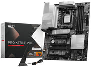 MSI PRO X870-P WIFI Motherboard – AMD X870 Chipset, Supports Ryzen 9000/7000 Series, DDR5, PCIe 5.0, Wi-Fi 7, 2.5G LAN, USB 4.0, Lightning Gen 5 M.2, Extended Heatsink, EZ Debug LED, M.2 Shield Frozr – High-Performance Professional AM5 Motherboard