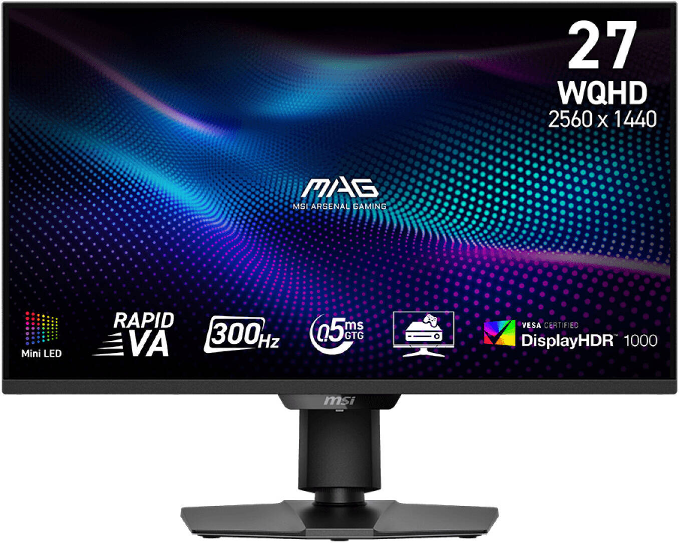 MSI MAG 274QPF X30MV 27" QHD Gaming Monitor – 165Hz, 1ms Rapid IPS, FreeSync Premium, G-SYNC Compatible, Ergonomic Adjustable Stand, Frameless Design – High-Performance Esports Display