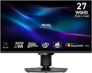 MSI MAG 274QPF X30MV 27" QHD Gaming Monitor – 165Hz, 1ms Rapid IPS, FreeSync Premium, G-SYNC Compatible, Ergonomic Adjustable Stand, Frameless Design – High-Performance Esports Display