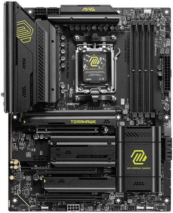 MSI MAG X870 TOMAHAWK WIFI Motherboard – ATX, AMD Ryzen 9000/7000 Series Support, AM5 Socket, DDR5, PCIe 5.0, Wi-Fi 7, 2.5G LAN, Lightning Gen 5 M.2, Mystic Light RGB, Advanced Cooling, Premium Gaming Motherboard