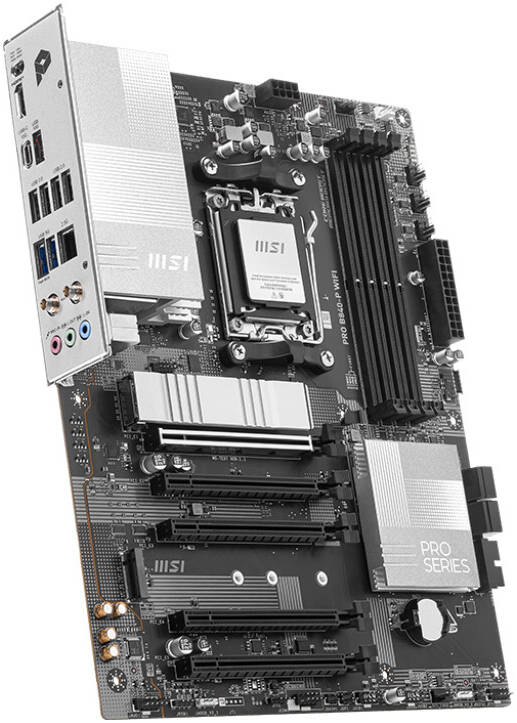MSI PRO B840-P WIFI Motherboard – Intel B840 Chipset, Supports 14th/13th Gen Intel Core Processors, DDR5, PCIe 4.0, Wi-Fi 7, 2.5G LAN, USB 3.2 Gen 2, Lightning Gen 4 M.2, Extended Heatsink Design, EZ Debug LED, M.2 Shield Frozr