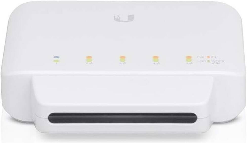 Ubiquiti USW-Flex – UniFi Flex Ethernet Switch, 5-Port Gigabit Network Switch, PoE Powered, Compact and Versatile, Indoor/Outdoor Ready, Easy UniFi Integration