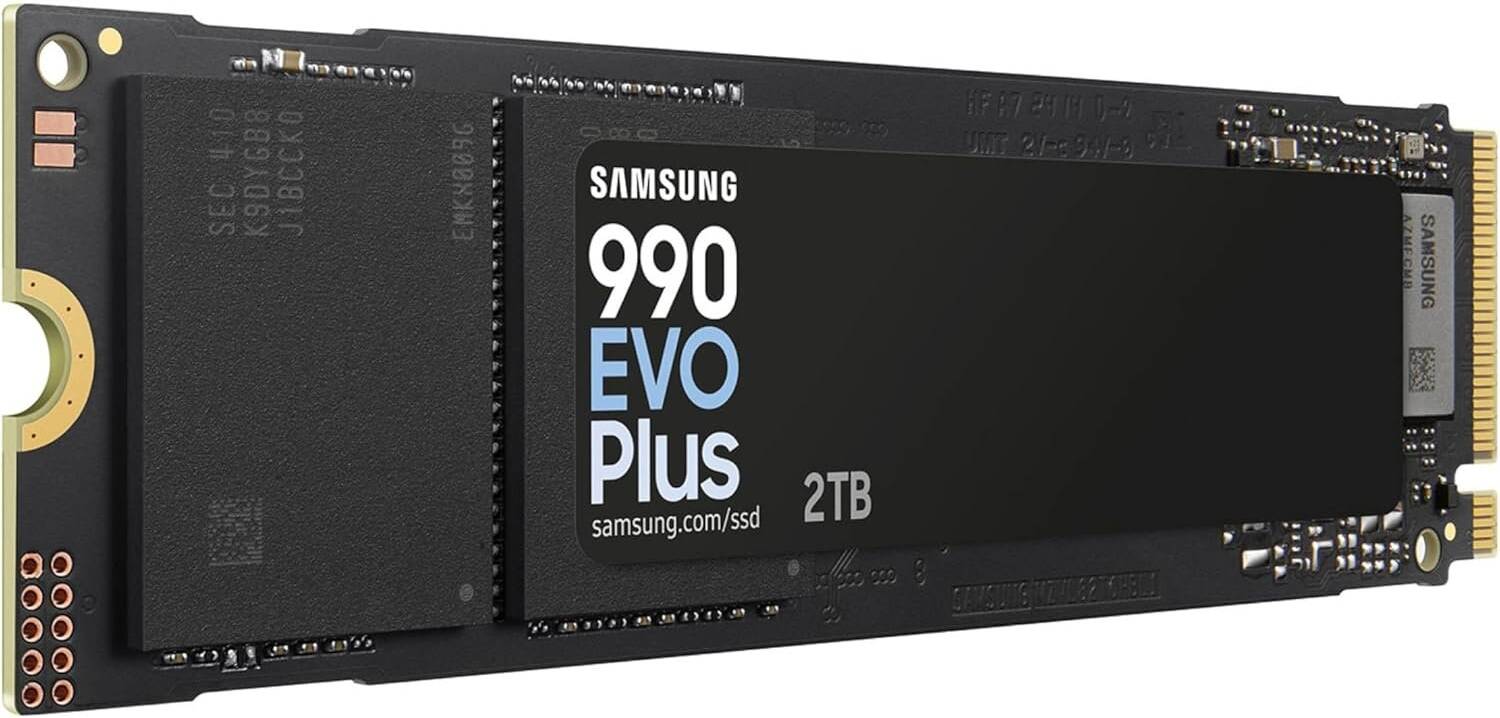 Samsung 990 EVO Plus NVMe M.2 SSD 2TB – PCIe 4.0, Up to 5,000MB/s Read Speed, V-NAND, Dynamic Thermal Guard, Energy Efficient, 5-Year Warranty – Ultra-Fast Internal Storage for PC & Laptop