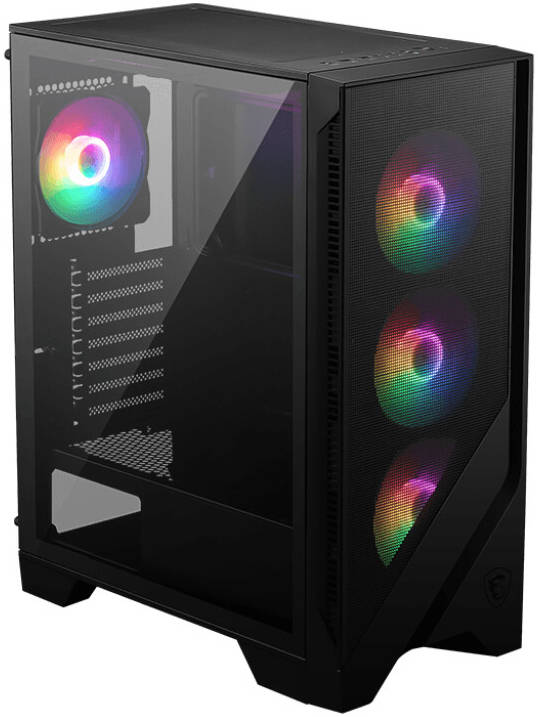 MSI MAG FORGE 120A AIRFLOW Mid-Tower Gaming PC Case – High-Airflow Mesh Front, 4x ARGB Fans, Tempered Glass Side Panel, Mystic Light Sync, USB 3.2 Gen1 Front I/O, ATX/Micro-ATX/Mini-ITX Support, Superior Cooling Design