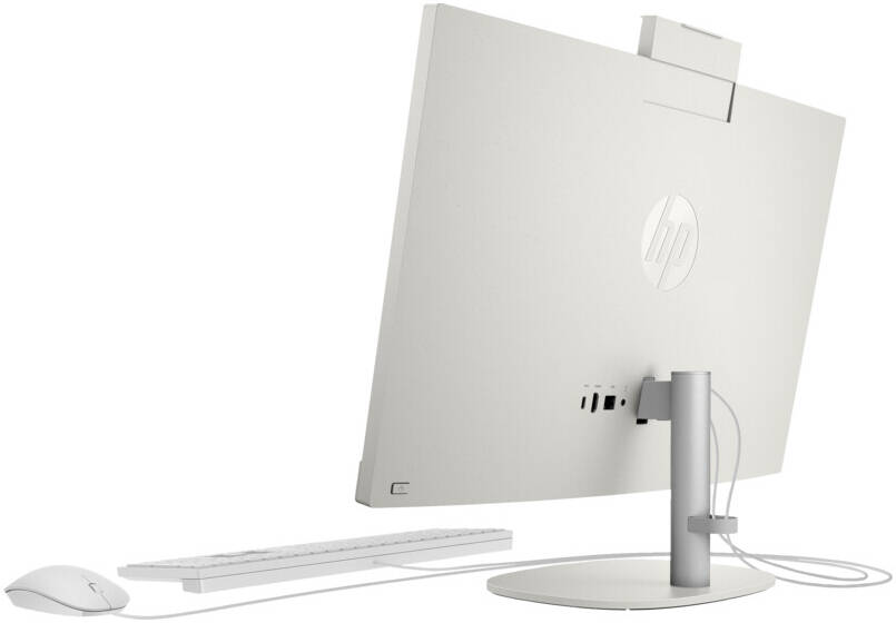 HP 24-CR0001L All-in-One Desktop Computer, 23.8" FHD IPS Display, Intel Core i7-1355U, 16GB RAM, 512GB SSD, Intel Iris Xe Graphics, HP 125 USB White Wired K/B & Mouse, Free Dos, White | 9A1A0PA