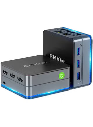 GMKtec NucBox G2 Plus Desktop Ultracompact Mini PC, Intel Twin Lake N150(4C/4T) up to 3.6GHz, 12GB LPDDR5 RAM, 512GB SSD, WiFi 6, BT5.2, Windows 11 Pro, Black, Blue | NucBox G2 Plus