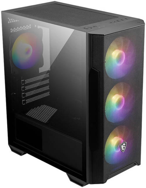 MSI MAG FORGE M100R Micro-ATX Gaming Case – 4x ARGB Fans, Tempered Glass Side Panel, High-Airflow Mesh Front, Mystic Light Sync, Tool-Free Design, USB 3.2 Gen1 Front I/O, Compact Yet Spacious PC Chassis