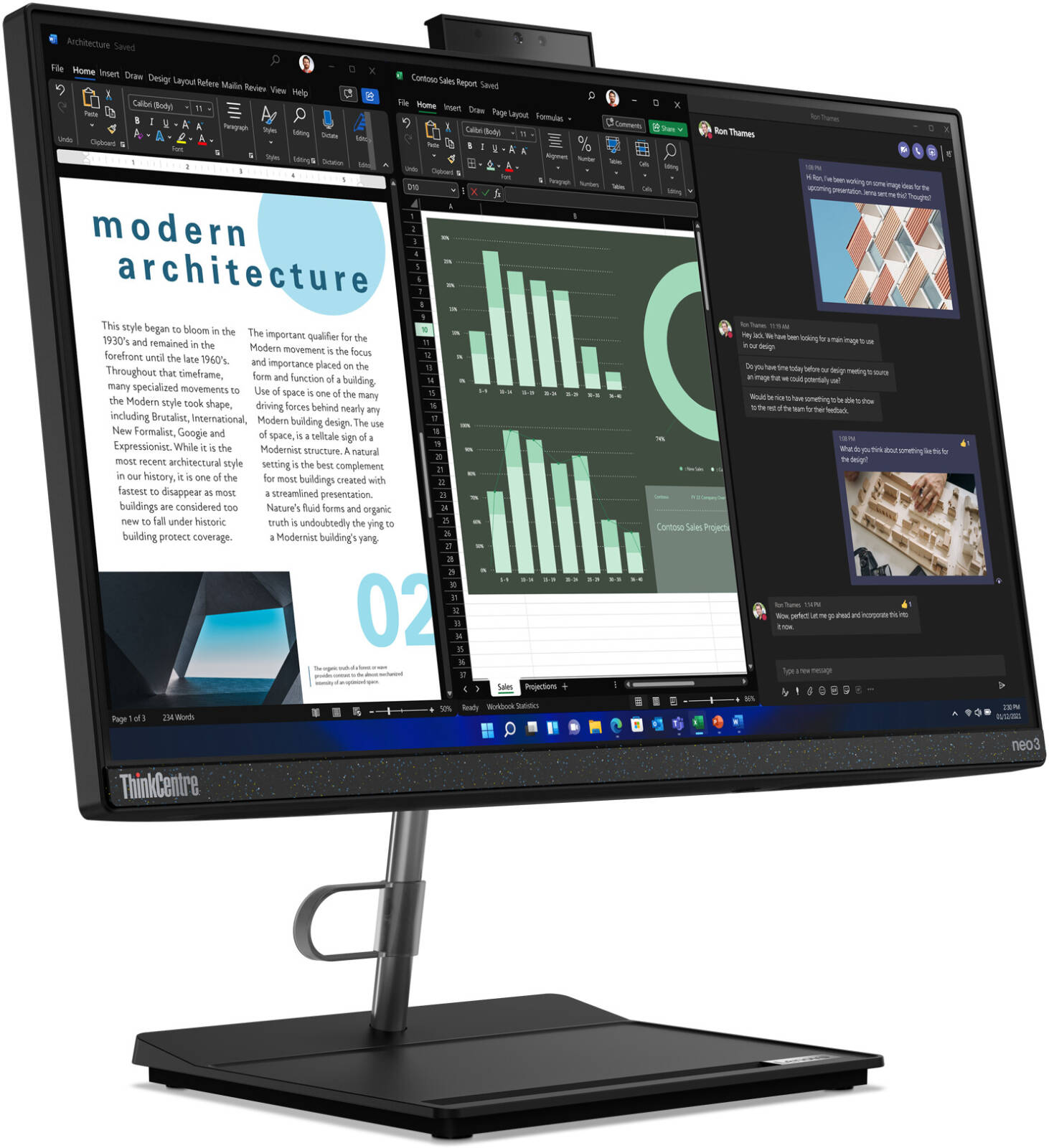 Lenovo ThinkCentre Neo 30a 27 Gen 4 AIO PC, 27" FHD IPS Display, Intel Core i5-13420H, 8GB RAM, 512GB SSD, Intel UHD Graphics, USB Calliope ENG K/B & Mouse, FreeDos, Raven Black | 12JU0021GP