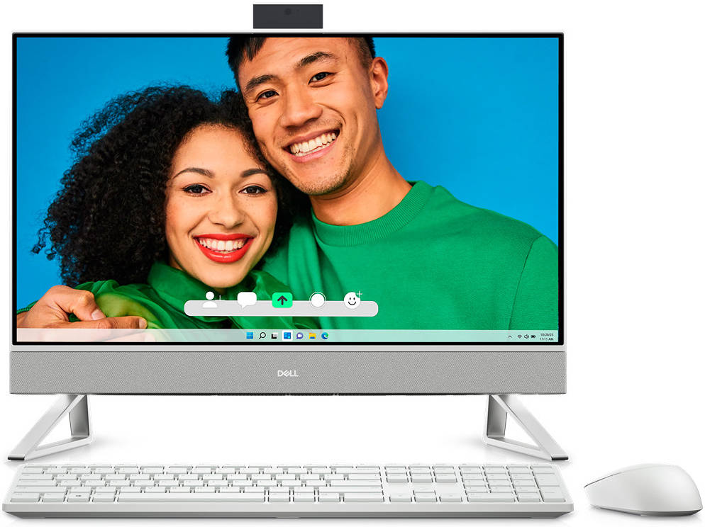 Dell Inspiron 7720 All-In-One Desktop Computer, 27" FHD WVA Touch Display, Intel Core i7-1355U CPU, 16 GB RAM, 1 TB SSD, GeForce MX550 GPU, Wireless Mouse & ENG K/B, Win11, White | AA-DEL1177W704