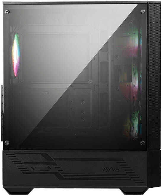 MSI MAG FORGE 112R Mid-Tower Gaming PC Case – 4x ARGB Fans, Tempered Glass Side Panel, High-Airflow Mesh Front, Mystic Light Sync, ATX/Micro-ATX/Mini-ITX Support, USB 3.2 Gen1 Front I/O, Premium Airflow Design