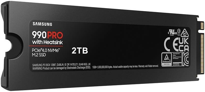 Samsung 990 PRO SSD 2TB with Heatsink – PCIe 4.0 NVMe M.2, Up to 7,450MB/s Read Speed, V-NAND Technology, Integrated Heatsink, Power Efficient, 5-Year Warranty – PS5 & PC Compatible High-Performance Internal SSD