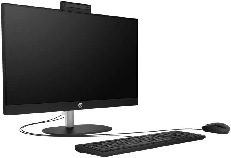 HP 24-cr1007nh All-in-One Desktop, 23.8" FHD Touch IPS Display, Intel Core Ultra 5 125U, 16GB RAM, 512GB SSD, Intel Graphics, HP 125 USB Black Wired K/B & Mouse, FreeDos, Black | A0CL9EA#BH5