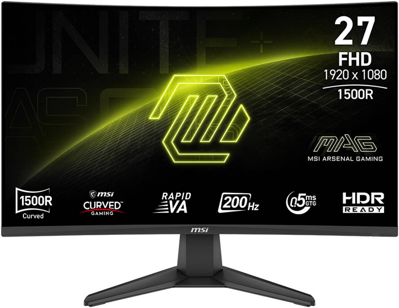 MSI MAG 276CF E20 27" Full HD Curved Gaming Monitor – 165Hz, 1ms Rapid IPS, FreeSync Premium, G-SYNC Compatible, Ergonomic Adjustable Stand, Frameless Design – Immersive High-Performance Esports Display