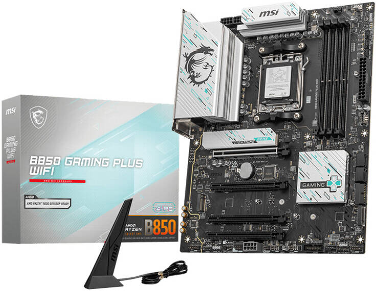MSI B850 GAMING PLUS WIFI – ATX Gaming Motherboard with DDR5 Support, Integrated WiFi, PCIe Expansion, Advanced Cooling, High-Performance Durable Components