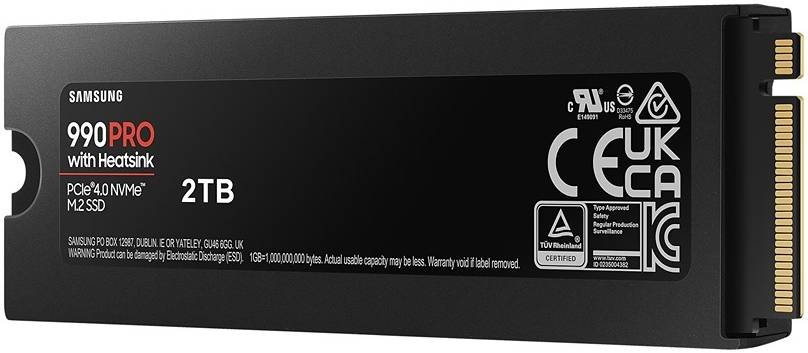 Samsung 990 PRO SSD 2TB with Heatsink – PCIe 4.0 NVMe M.2, Up to 7,450MB/s Read Speed, V-NAND Technology, Integrated Heatsink, Power Efficient, 5-Year Warranty – PS5 & PC Compatible High-Performance Internal SSD
