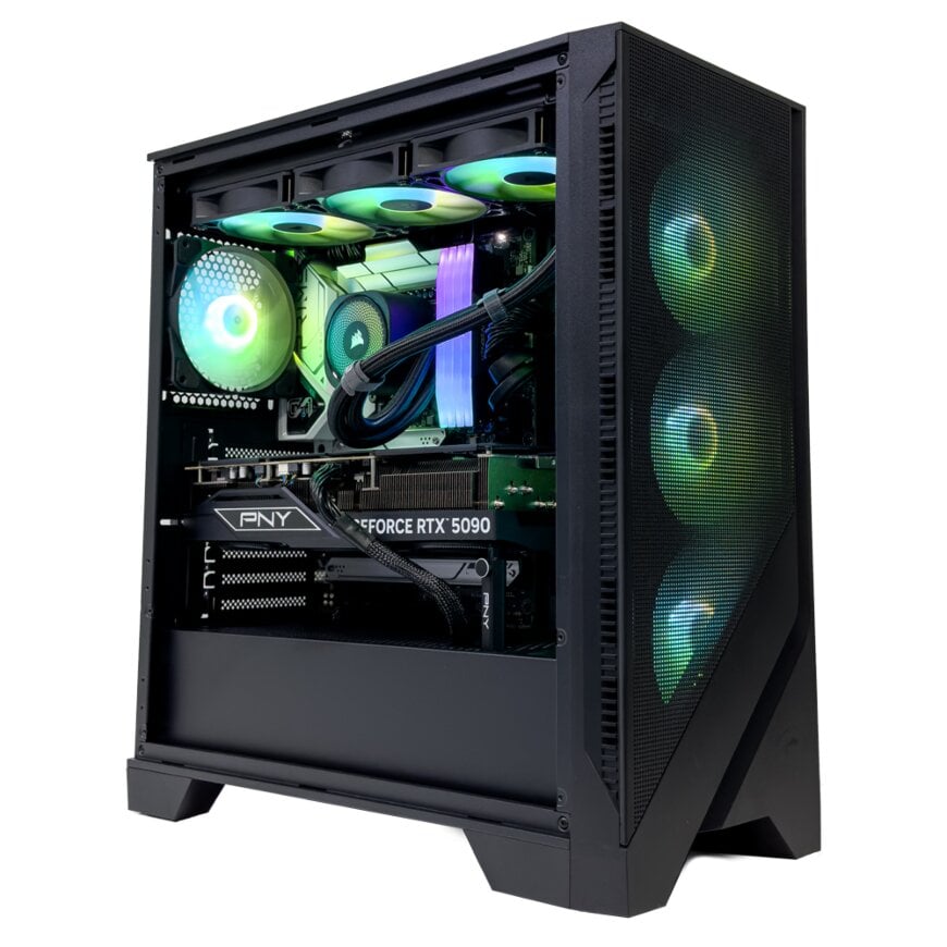 Corsair iCUE Certified Gaming PC - Intel Core i9-14900K 24 Cores 32 Threads, NVIDIA RTX 3090 24GB, 64GB DDR5 RAM 5600MHz, 2TB SSD Gen 4, 1050W 80 PLUS Gold PSU, Custom Cooling