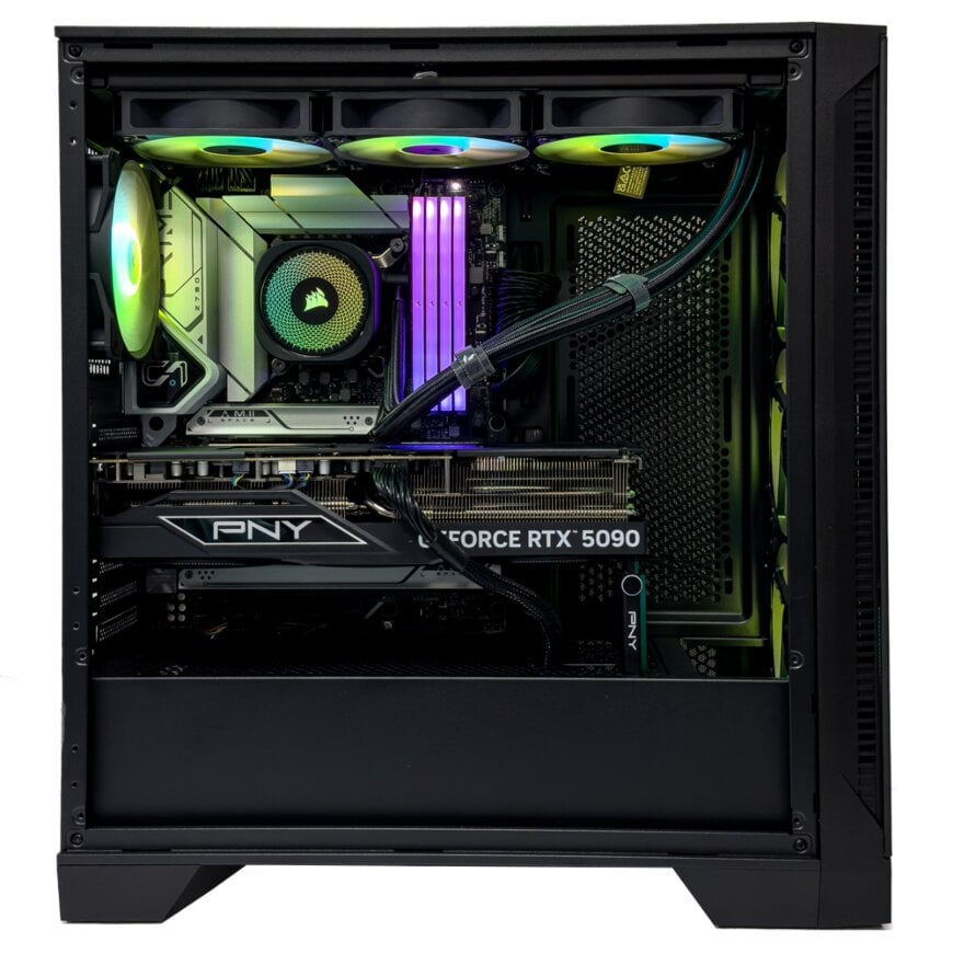 Ultimate Gaming PC - Intel Core i9-14900KF 24 Cores 32 Threads, NVIDIA RTX 4090 OC 24GB, 32GB DDR5 RAM 5600MHz, 2TB SSD Gen 4, 1050W 80 Plus Gold PSU, 360mm Liquid Cooler, Wi-Fi + BT