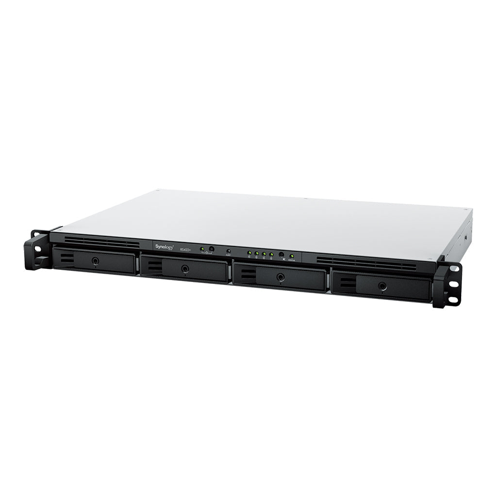 Synology RS422+ RackStation 4-Bay Rackmount NAS – 1U Business Storage Server front view | Buy in UAE