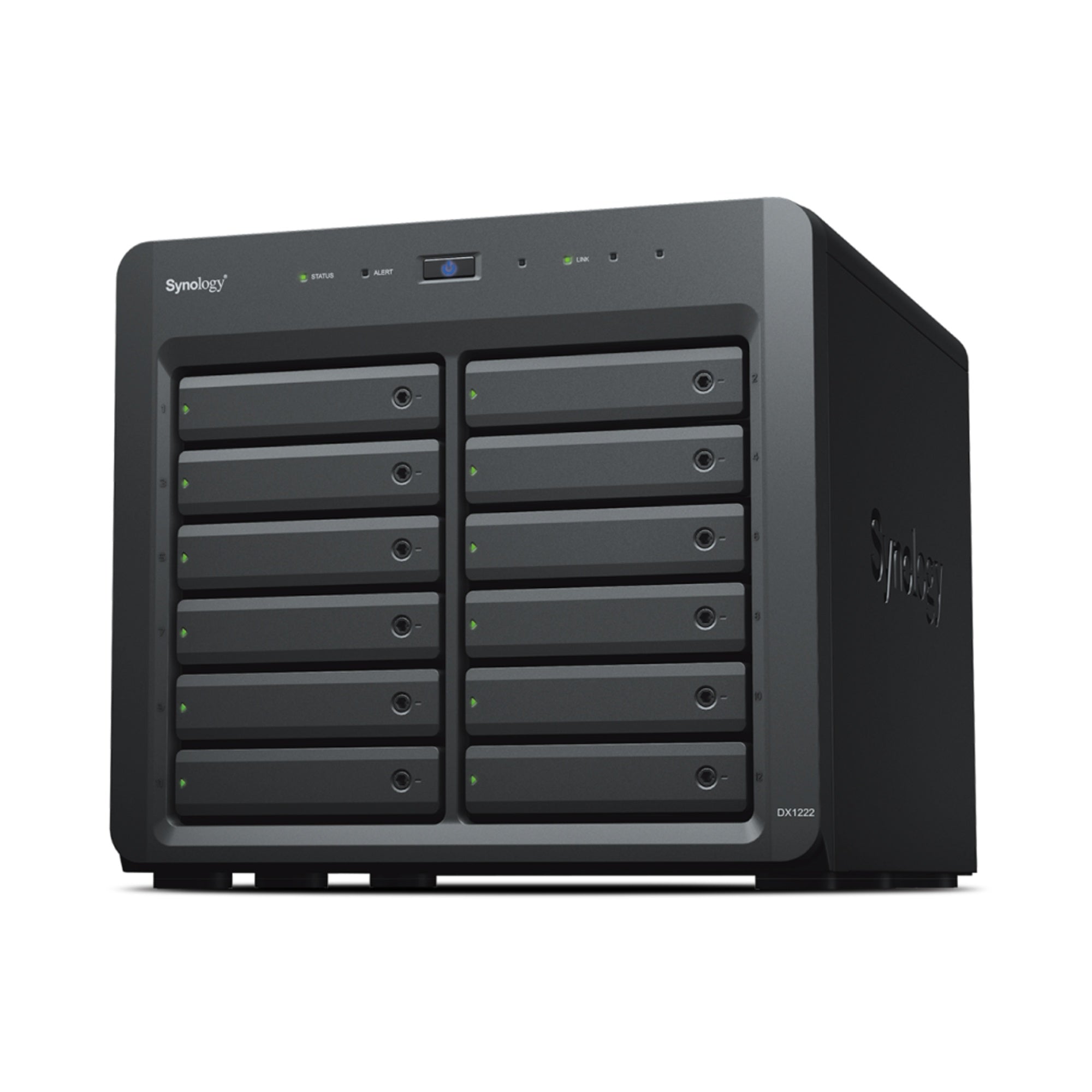 Synology DX1222 12-Bay Disk Expansion Unit – Enterprise NAS Storage Expansion front view | Buy in UAE