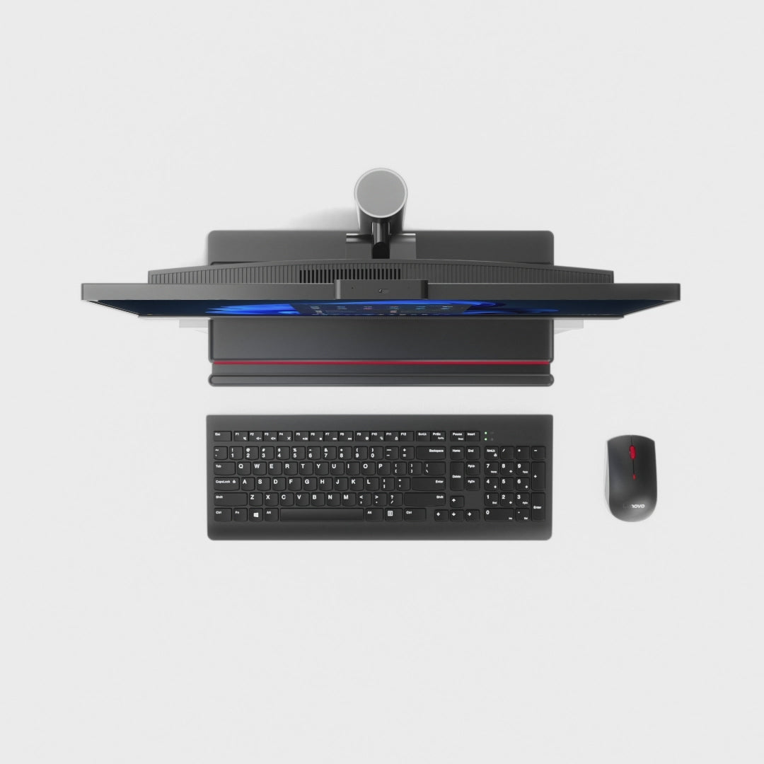 Load video: Lenovo ThinkCentre M90a Gen 5 12SH - All-in-One - Core i5 i5-14500/2.6 GHz - vPro Enterprise - RAM 16 GB - SSD 512 GB - TCG Opal Encryption 2, NVMe, Performance - DVD-Writer - UHD Graphics 770